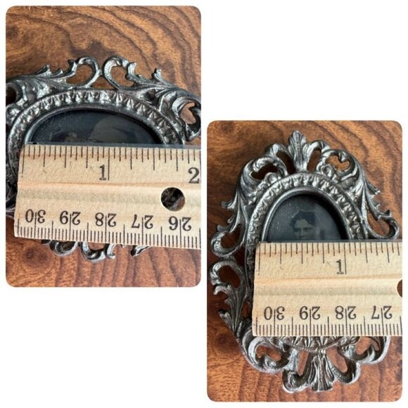 Antique Mini Metal Oval Victorian Picture Frame with Pedestal Stand 1870 Picture - Picture 10 of 10